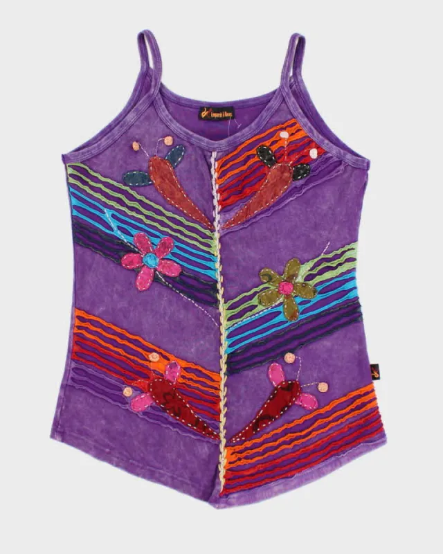 00s Hippie Embroidered Cami Top - XXL sold by Rokit
