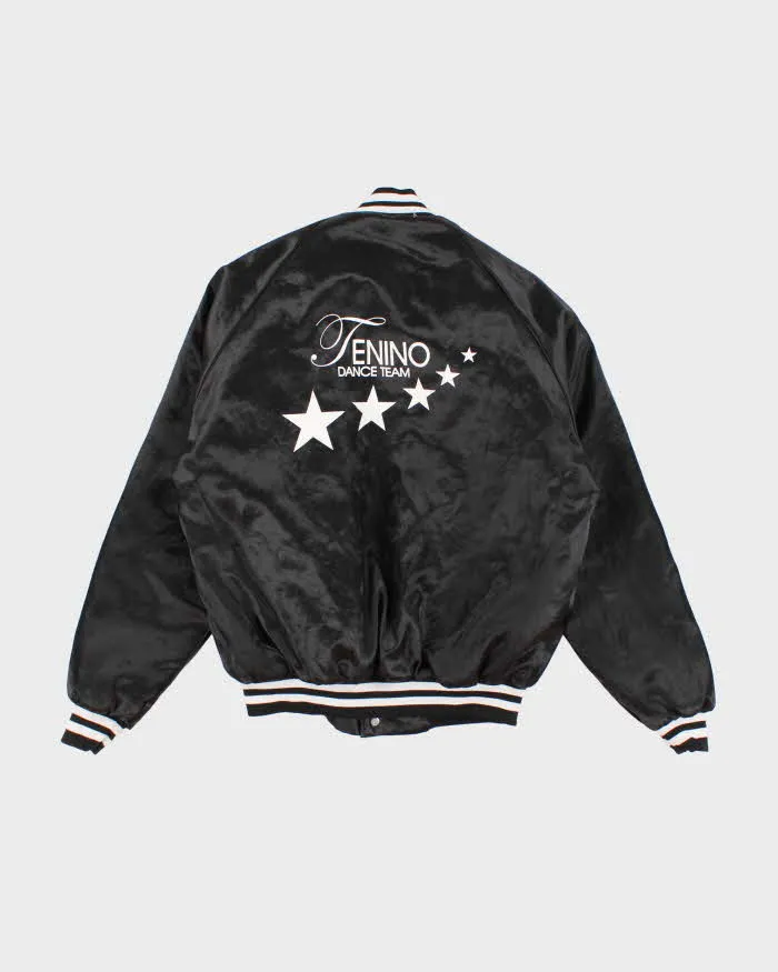 80s Vintage Woman's Black Satin Finish Varsity Jacket - M sold by Rokit product image thumbnail 2
