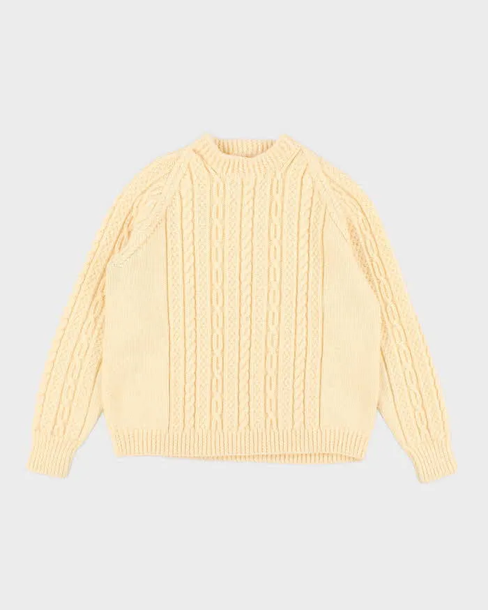 Cream Cableknit Jumper - M sold by Rokit