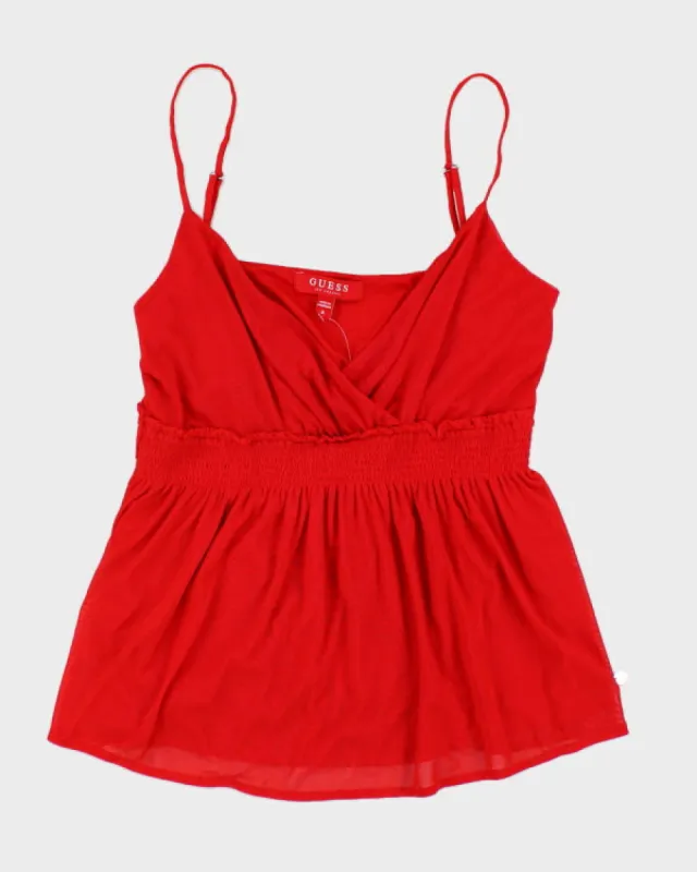 Y2k 00s Guess Red Cami - M sold by Rokit