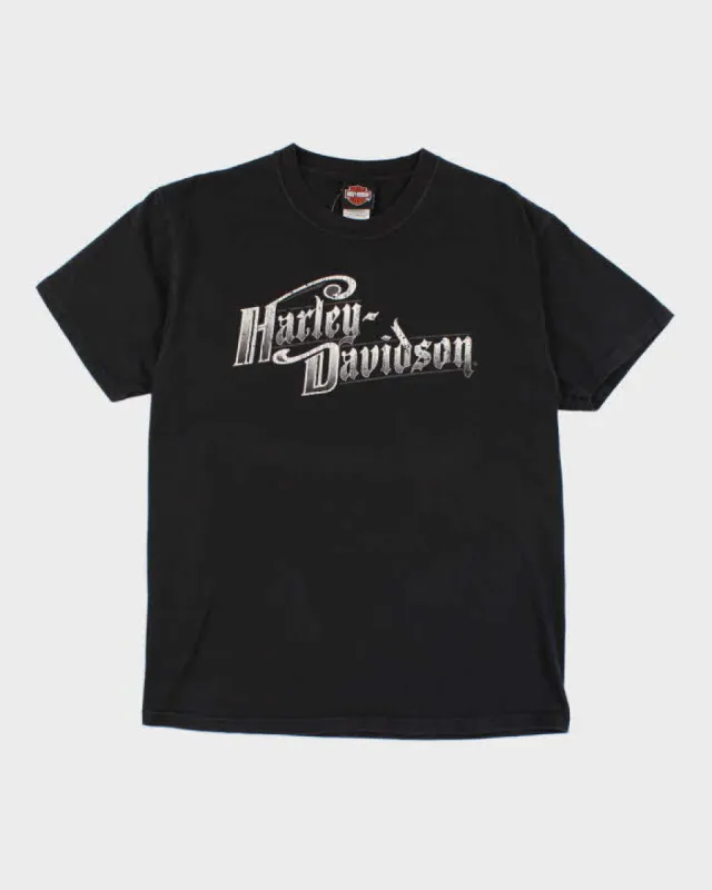 00s Harley Davidson Graphic Black T-shirt - L sold by Rokit