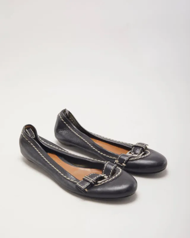 Chloe Black Buckle Ballet Pumps - UK4 sold by Rokit