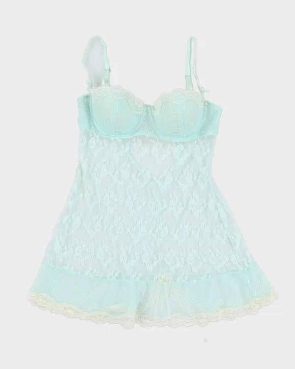 Y2k 00s Blue Mesh Cami - S sold by Rokit