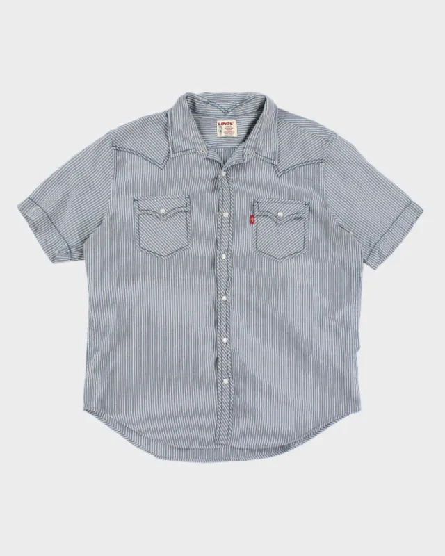 Vintage Men's Levi's Hickory Stripe Western Style Shirt - M made by Levi's