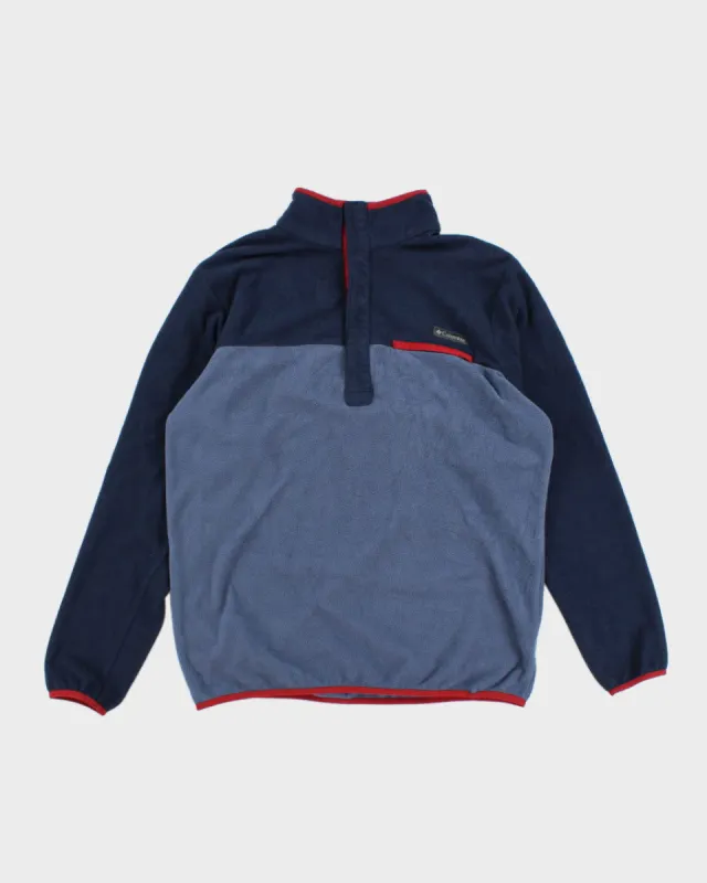 Men's Blue Columbia Quarter Button Up Fleece - M sold by Rokit