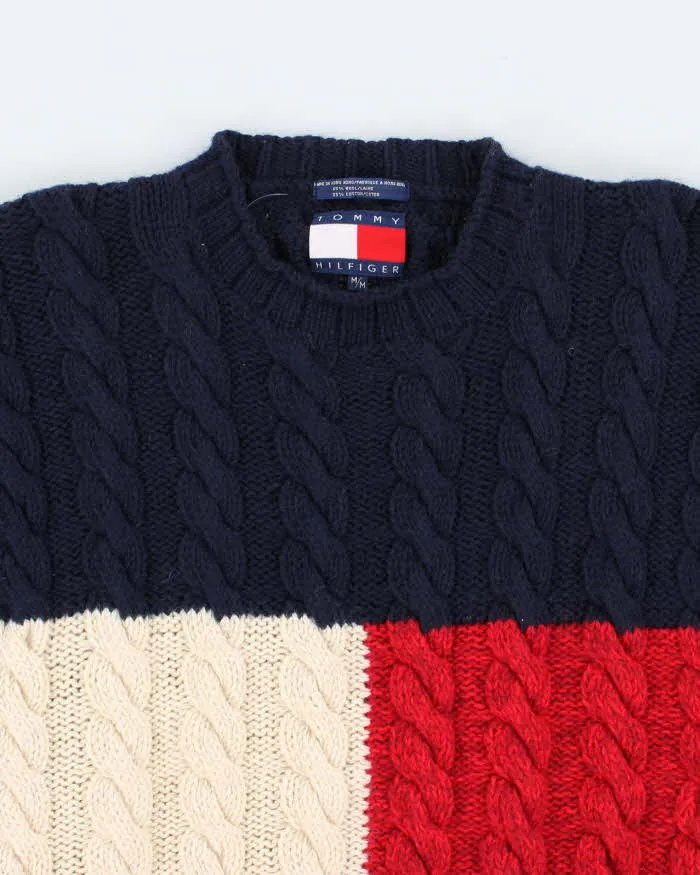 90s Vintage Men's Navy Tommy Hilfiger USA Knit Sweater - M sold by Rokit product image thumbnail 3