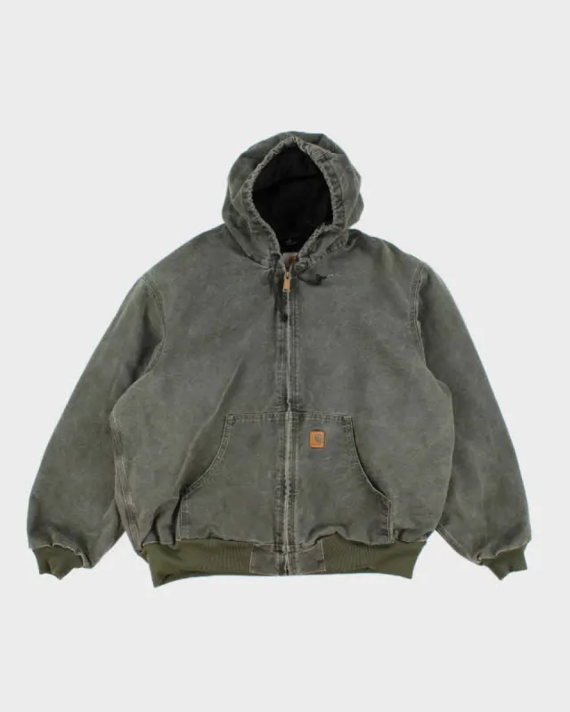 Vintage Mens Sage Green Carhartt Hooded Work Jacket - XXL sold by Rokit