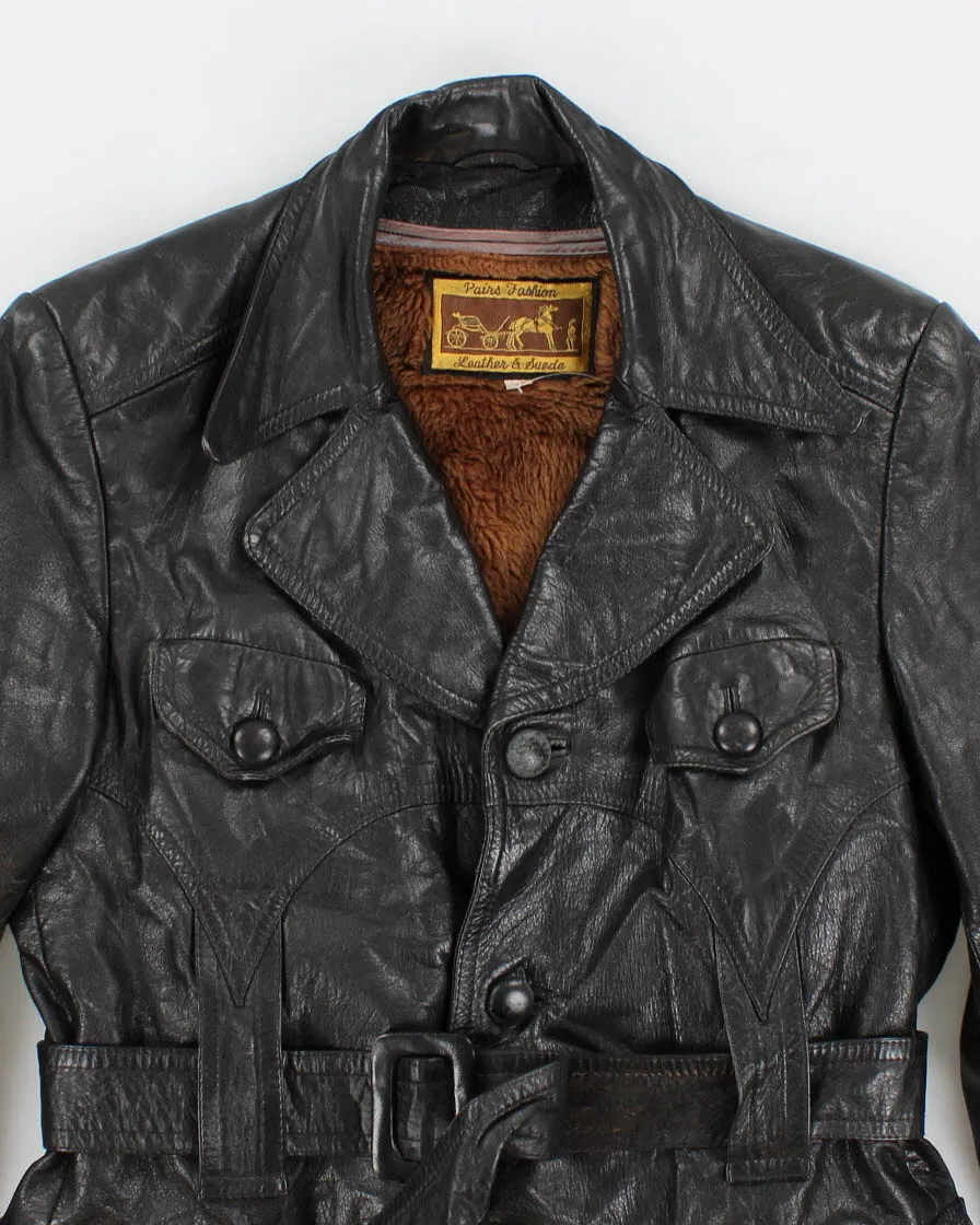 Vintage Fleece Lined Belted Leather Jacket - M sold by Rokit product image thumbnail 3