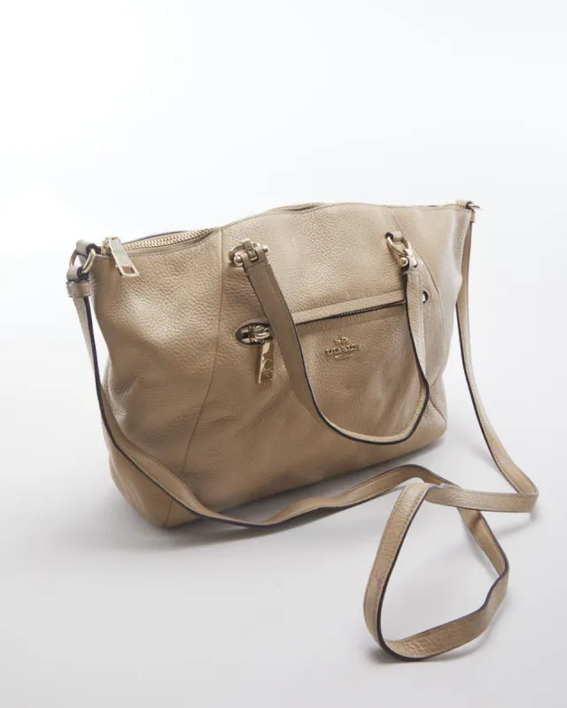 Coach Beige Leather Crossbody Bag - O/S sold by Rokit