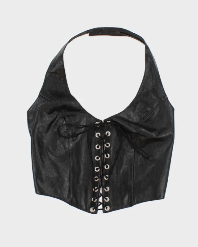 Women's Vintage Pleather Corset Vest - M sold by Rokit