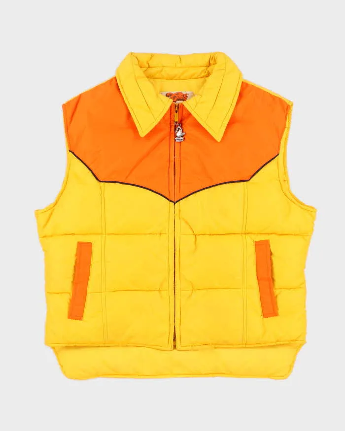 80s Vintage Men's Yellow Padded Gilet - S sold by Rokit