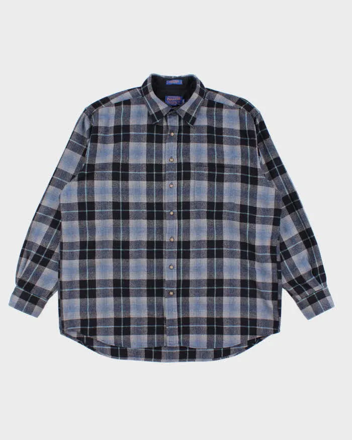 60s Vintage Mens Blue Pendleton Flannel Shirt - L sold by Rokit