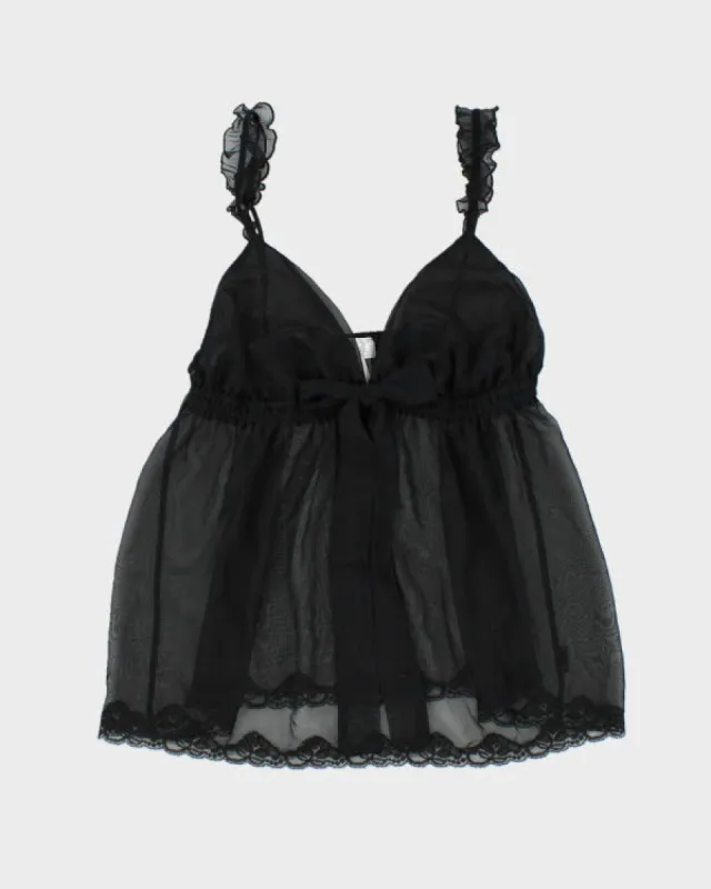 Deadstock Y2k 00s Black Mesh Cami - M sold by Rokit