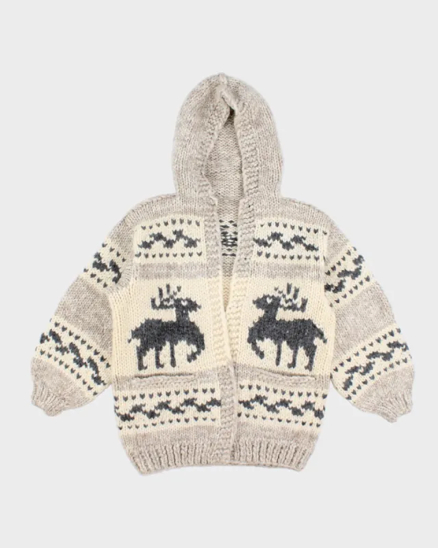 Men's Hand Knit Cream Chunky cardigan - M sold by Rokit