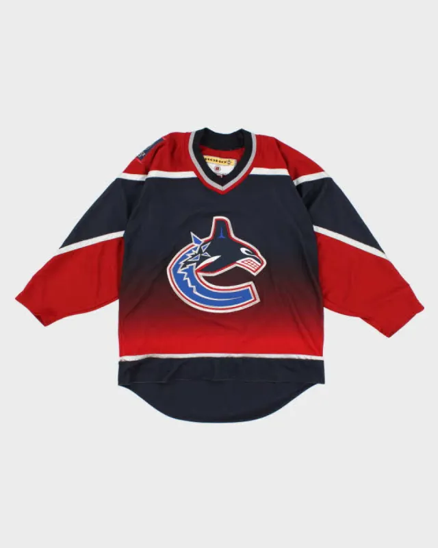 Men's Navy And Red Canucks Sport Jersey - M sold by Rokit