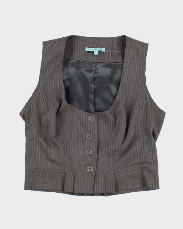 Vintage y2k 00s Sweet Soul Grey Waistcoat Top - L sold by Rokit