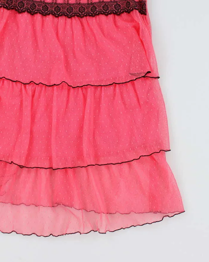 Vintage Y2k 00s Pink Mesh Lace Top - M sold by Rokit product image thumbnail 4