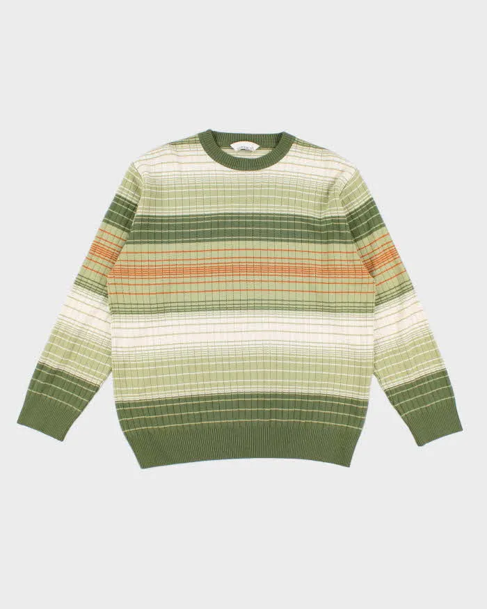 Vintage 90s Striped Green Wool Blend Jumper - XL sold by Rokit