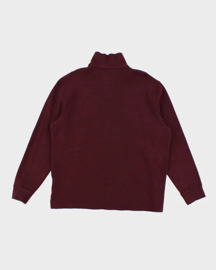 Womens Burgundy Ralph Lauren Quarter Zip Sweatshirt - L sold by Rokit product image thumbnail 2