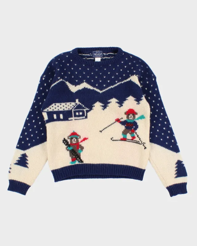 Vintage 80s Woolrich Skiing Bears Jumper - L sold by Rokit
