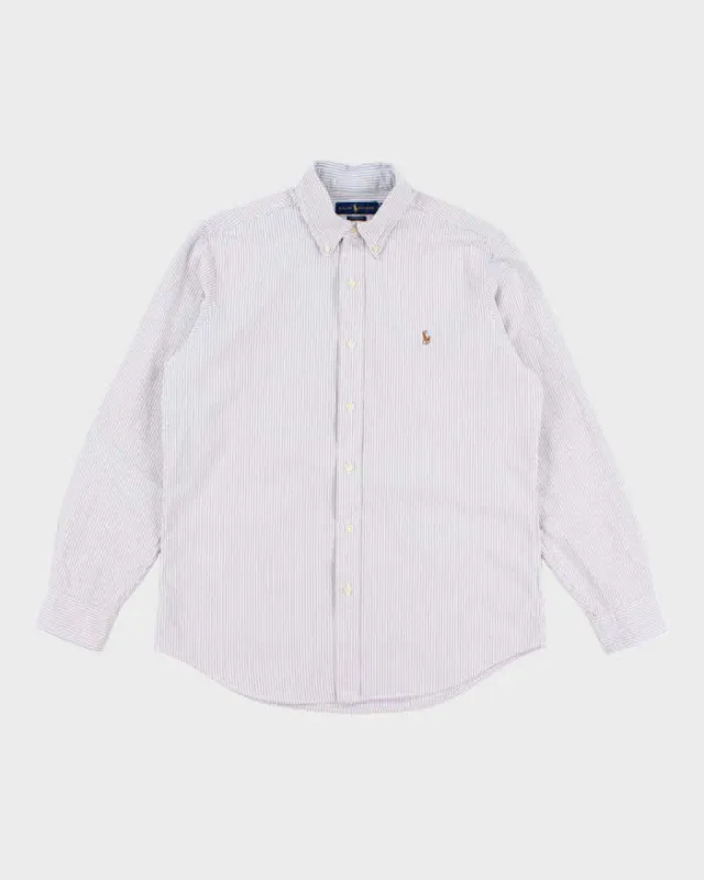 Vintage Men's Ralph Lauren Striped Button Up Shirt - M sold by Rokit