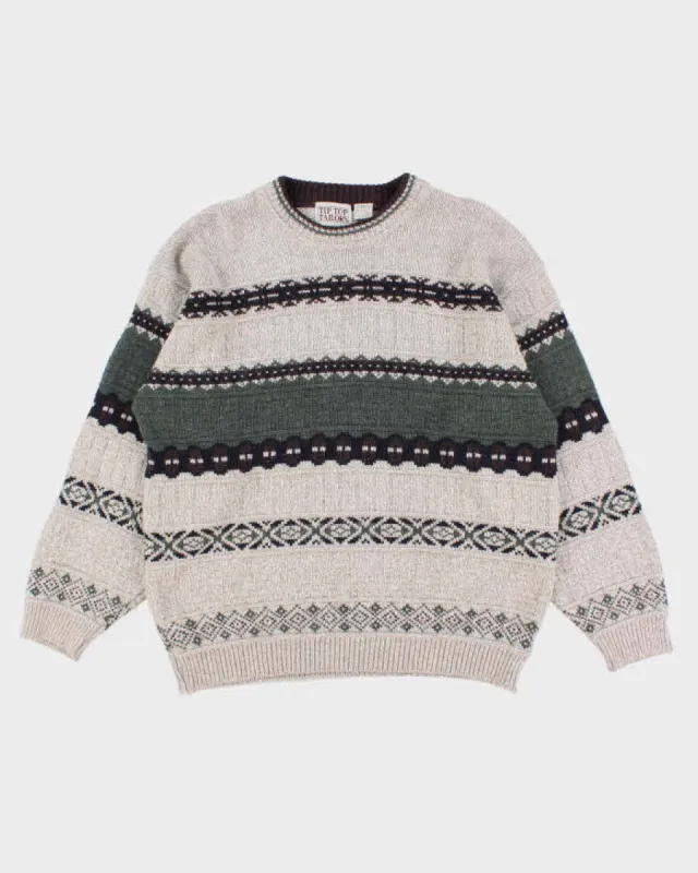 Vintage 90s Patterned Grandadcore Jumper - XL sold by Rokit