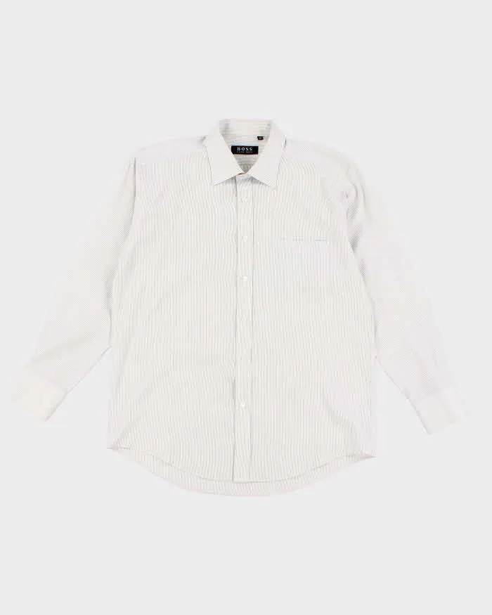 Men's Blue Boss Stripped Shirt - L sold by Rokit