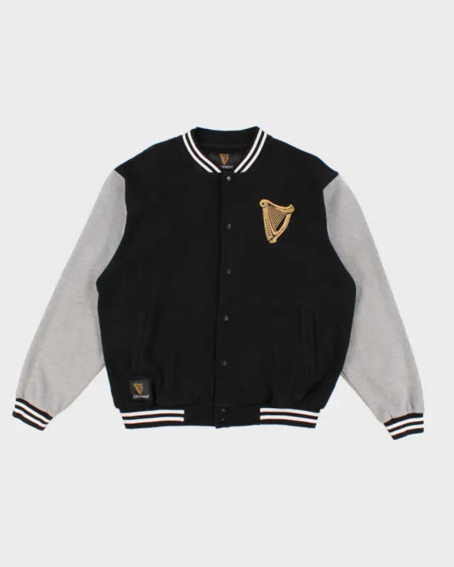Men's Black Guinness Varsity Jacket - XL sold by Rokit