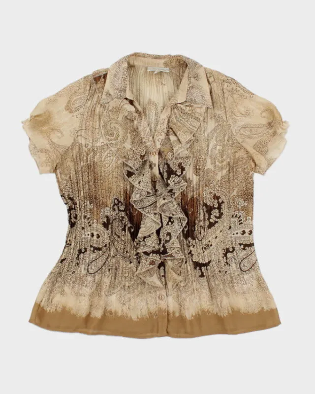 Y2k 00s Dressbarn Pleated Ruffle Blouse - M sold by Rokit