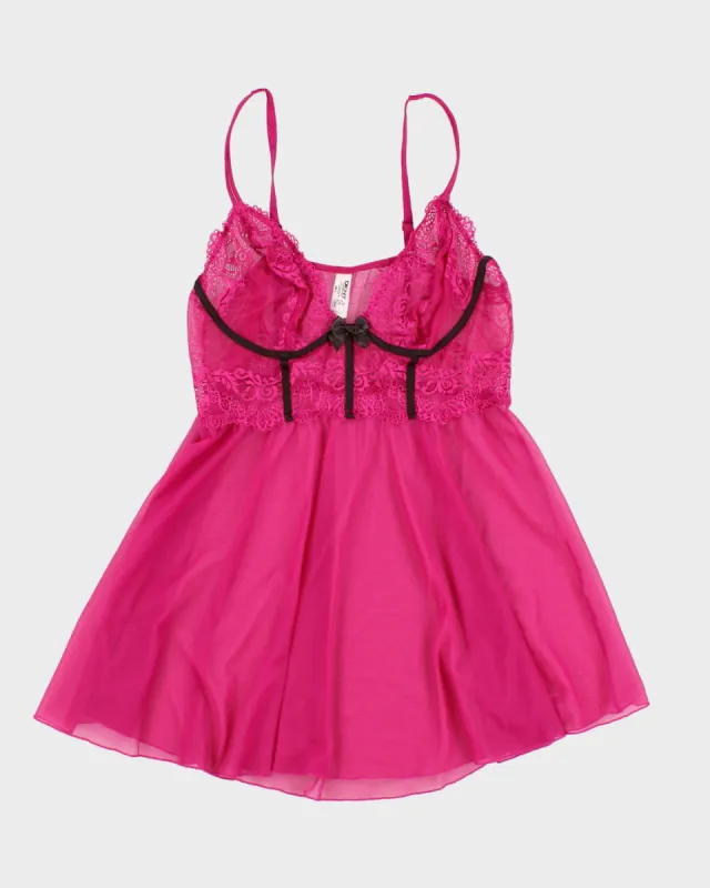 DKNY Lacey Mesh Pink Slip Dress - L sold by Rokit
