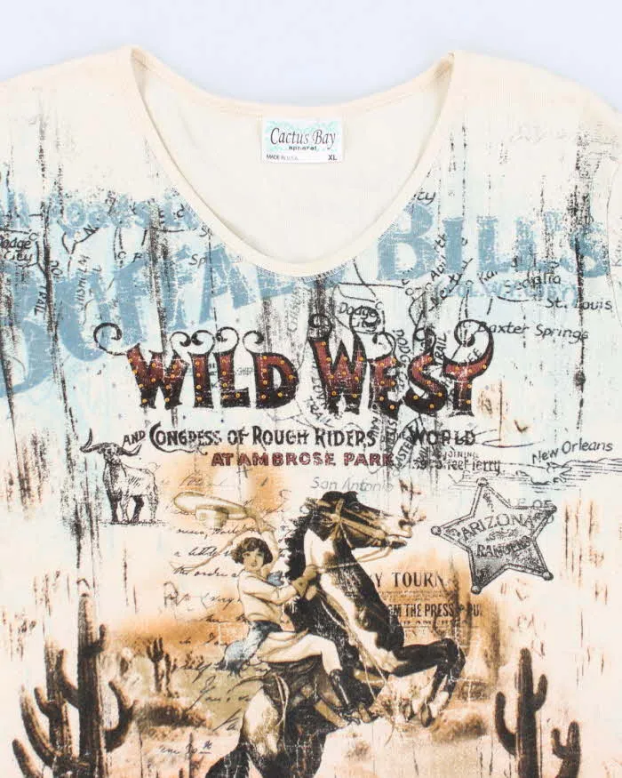 Y2k 00s Cactus Bay Wild West Cowboy T-Shirt - XL sold by Rokit product image thumbnail 3