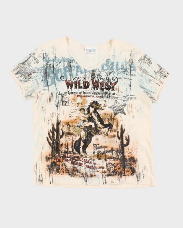 Y2k 00s Cactus Bay Wild West Cowboy T-Shirt - XL sold by Rokit