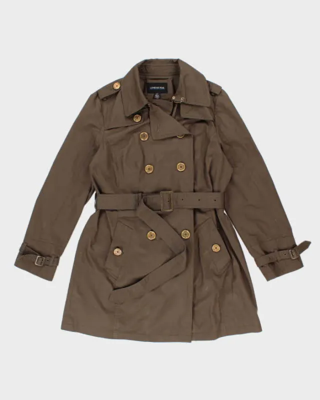 Vintage Women's Green London Fog Trench Coat - L sold by Rokit