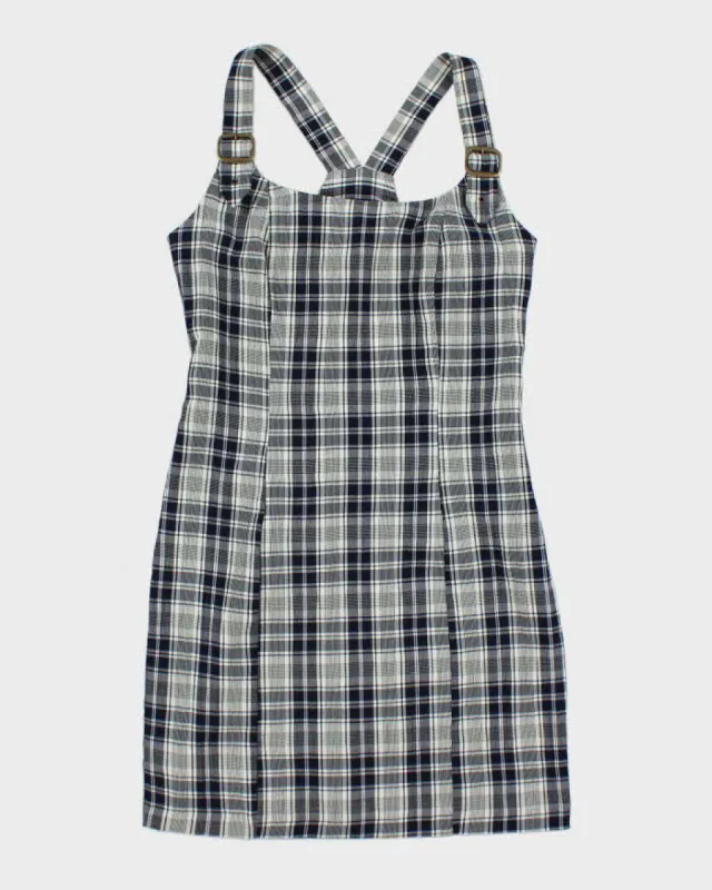Vintage Plaid Pinafore Dress - S sold by Rokit