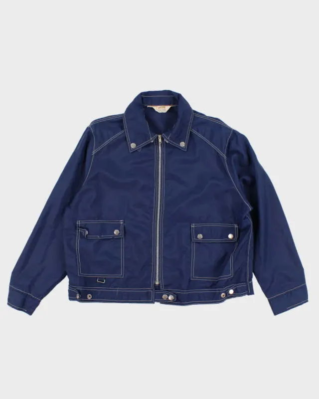 70's Vintage Men's  Lucerne Navy Zip Up Jacket - L sold by Rokit