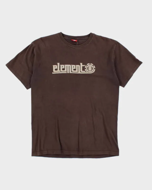 Y2k 00s Element Brown T-shirt - M sold by Rokit