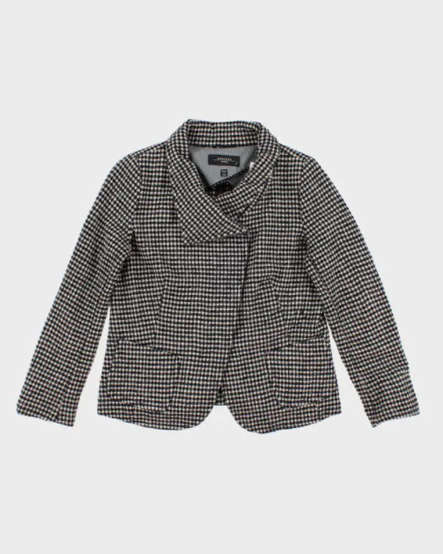 MaxMara Weekend Check Unsymmetrical Collared Light Jacket - M made by MaxMara