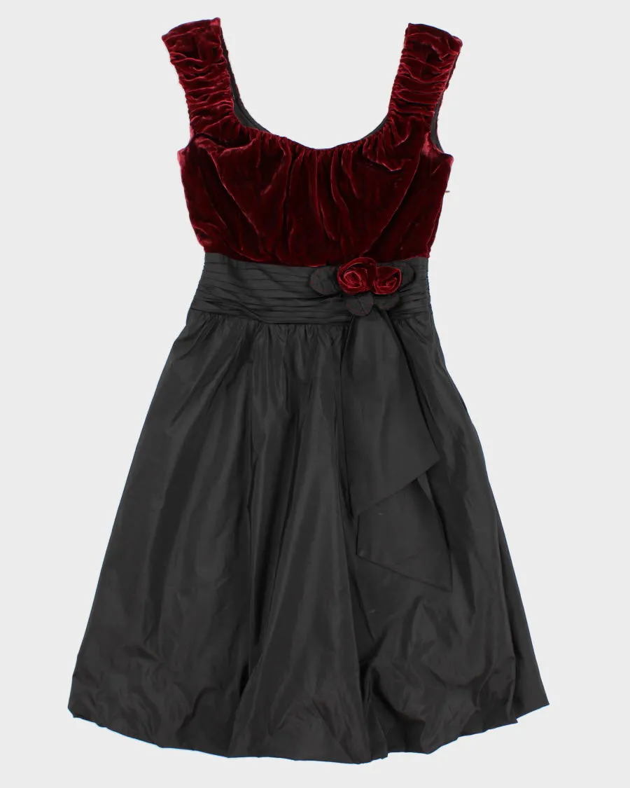 00s BCBG MaxAzria Velvet And Silk Skater Style Dress - S sold by Rokit