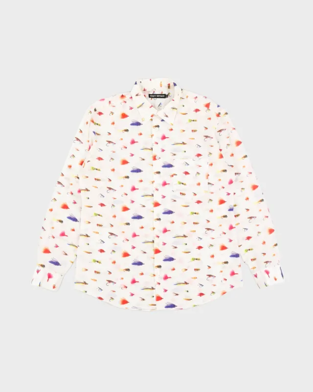 Issey Miyake White Printed White Long Sleeved Shirt - M sold by Rokit