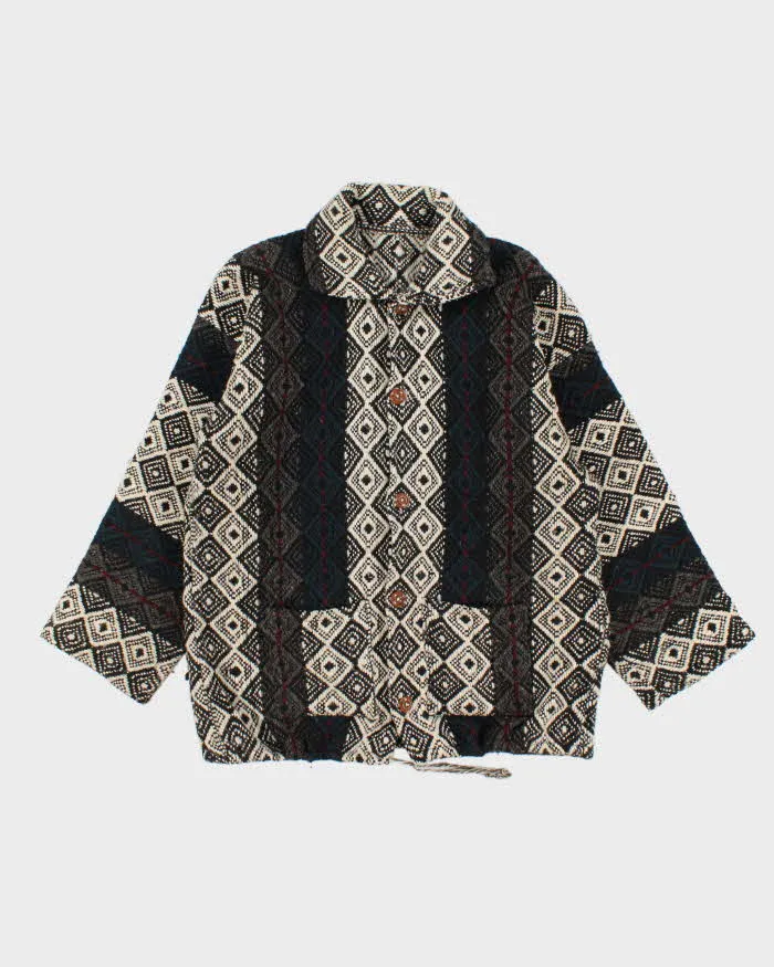 Vintage Men's Patterned Knit Button Up Cardigan - XL sold by Rokit