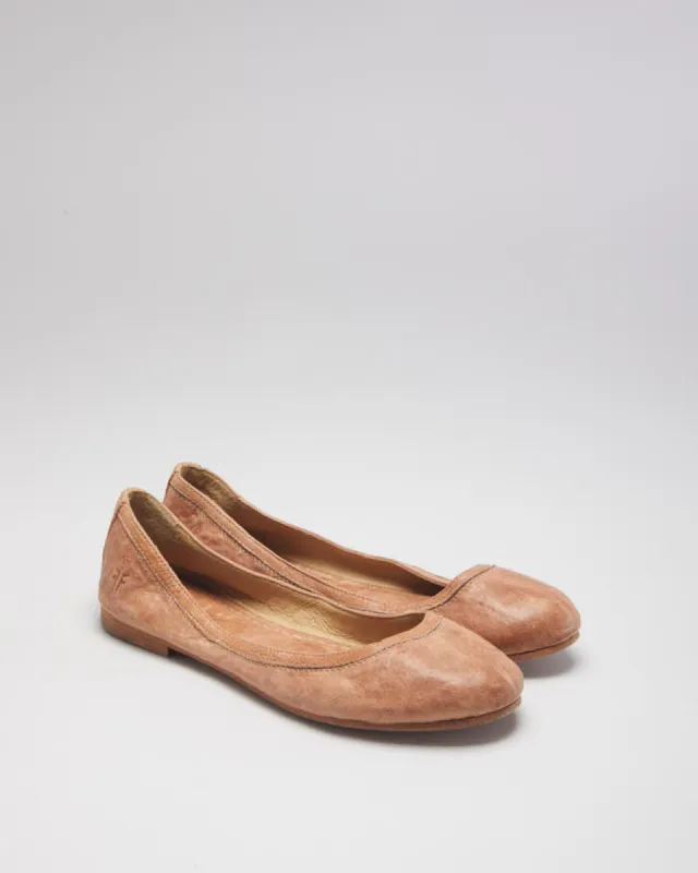 Frye Brown Leather Ballet Flats - UK6 sold by Rokit