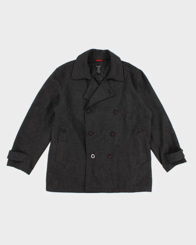 Men's Grey Guess Wool Blend Pea Coat - XL sold by Rokit