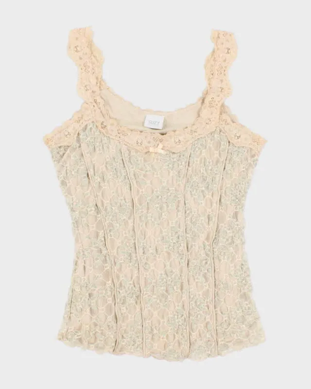 90s Suzy Lace Cami Top - M sold by Rokit