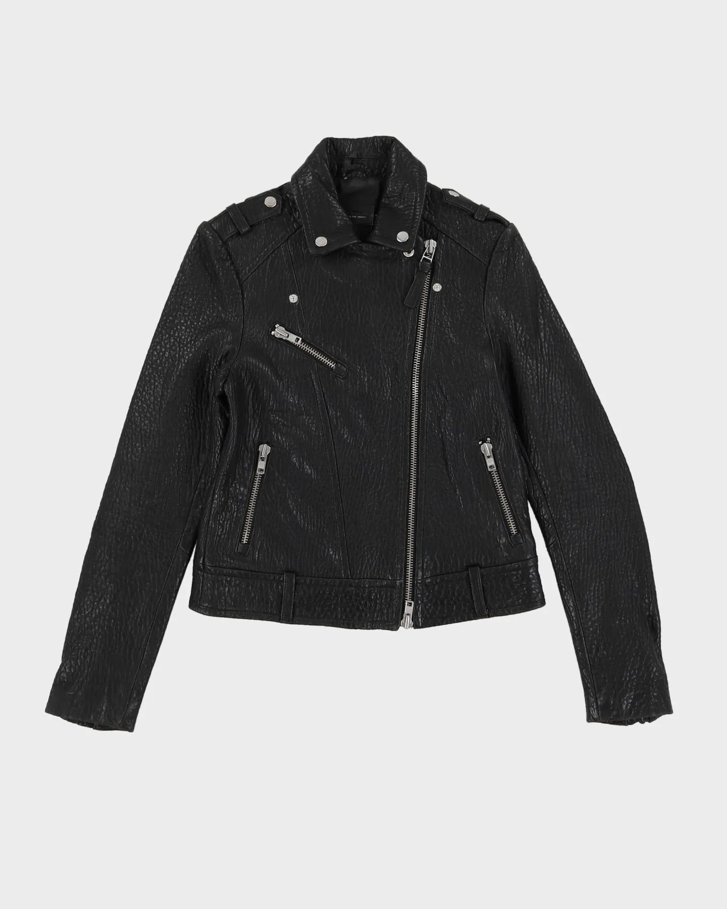 Mackage For Aritzia Black Leather Biker Jacket - XS / S sold by Rokit