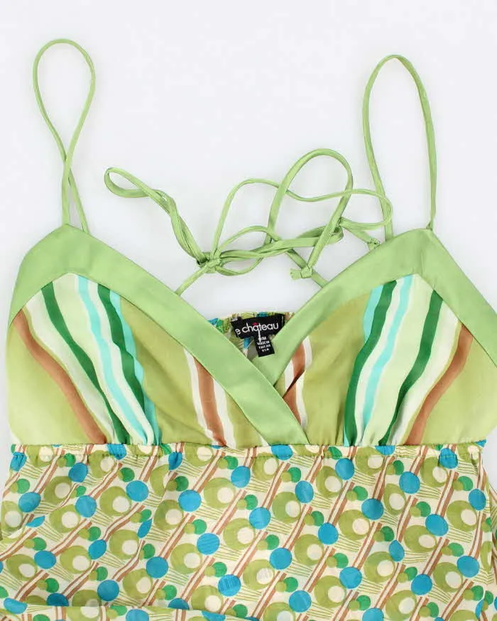 Y2k 00s Le Chateau Green Pattern Cami Top - M sold by Rokit product image thumbnail 3
