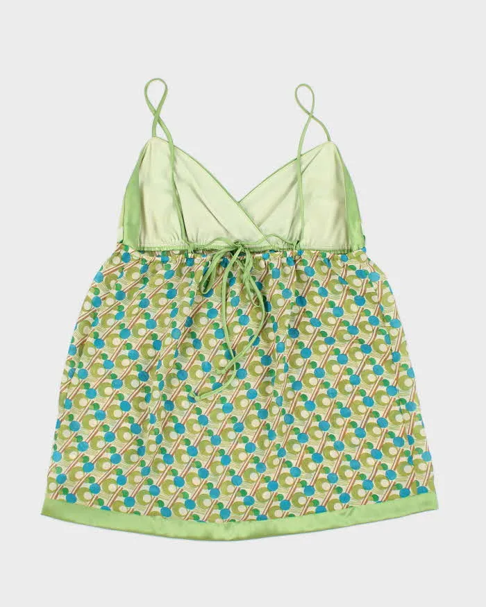 Y2k 00s Le Chateau Green Pattern Cami Top - M sold by Rokit product image thumbnail 2