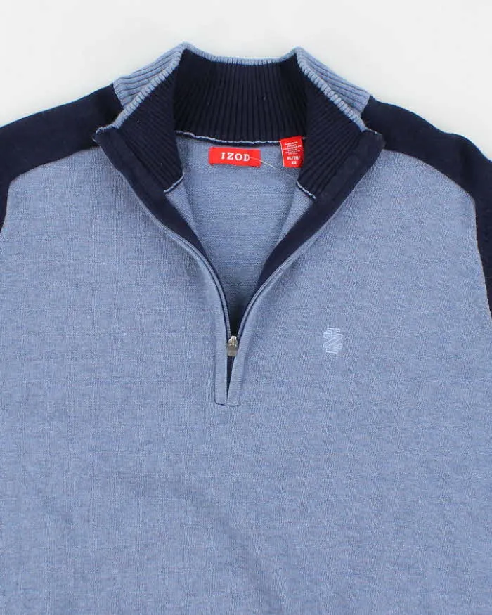Izod Blue Quarter Zip Knit Jumper - XL sold by Rokit product image thumbnail 3