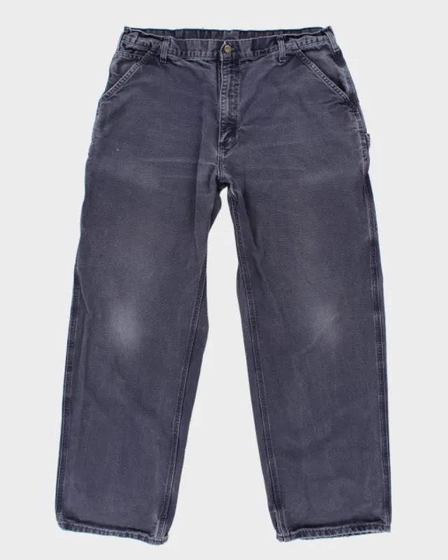 Vintage Carhartt Blue Workwear Trousers - W34 L30 sold by Rokit