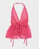 Y2k 00s Victoria's Secret Pink Lace Halter Cami Top - L sold by Rokit
