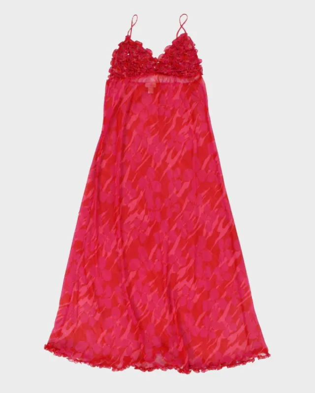Y2k 00s La Senza Floral Mesh Slip - M sold by Rokit